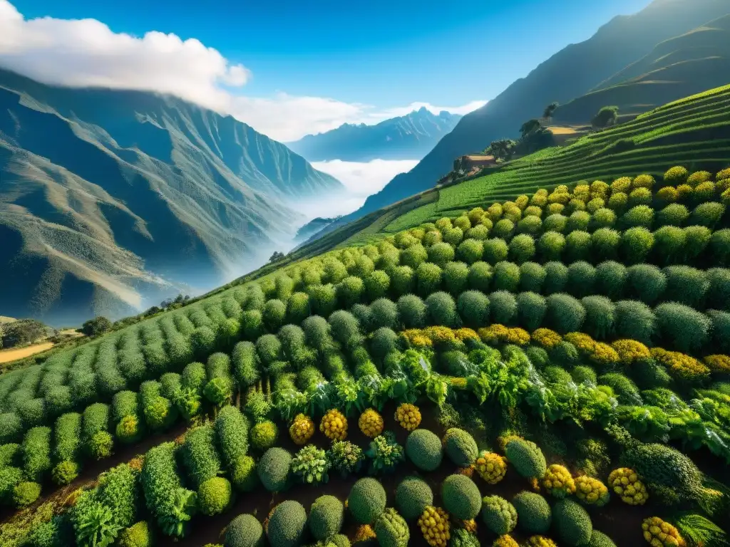 Plantación de aguaymanto en los Andes peruanos, agricultura sostenible