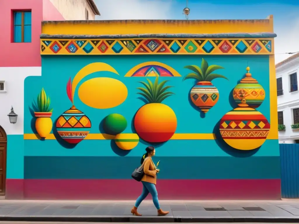 Un artista peruano crea un mural vibrante en Lima, mezclando ingredientes indígenas