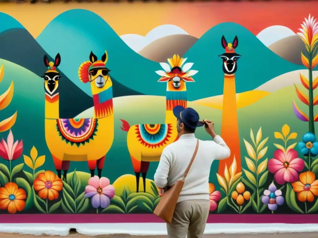 Un artista peruano se inspira en el pisco para crear un mural vibrante, lleno de cultura y pasión