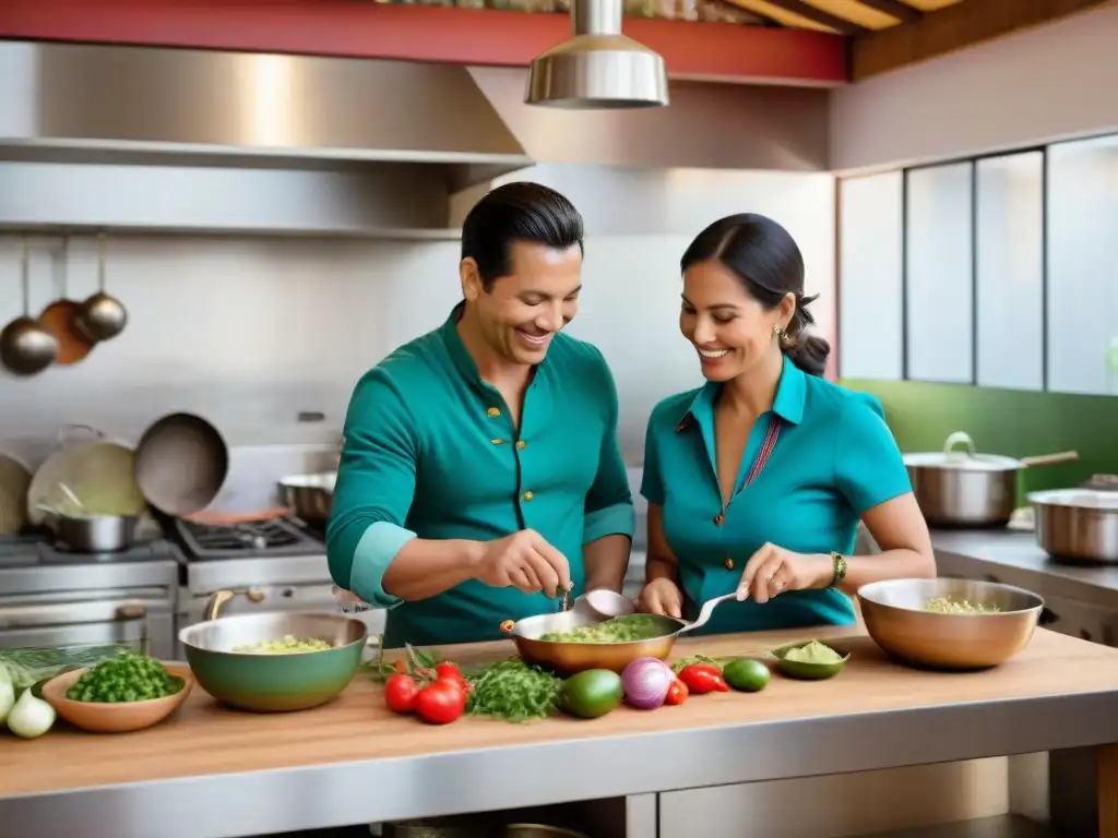 Astrid y Gastón, una pareja icónica de la cocina peruana, crean juntos en su bulliciosa cocina llena de ingredientes coloridos