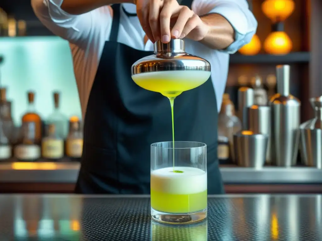 Un barman experto desvela El secreto del pisco sour con precisión y elegancia, destacando la armonía de sus ingredientes