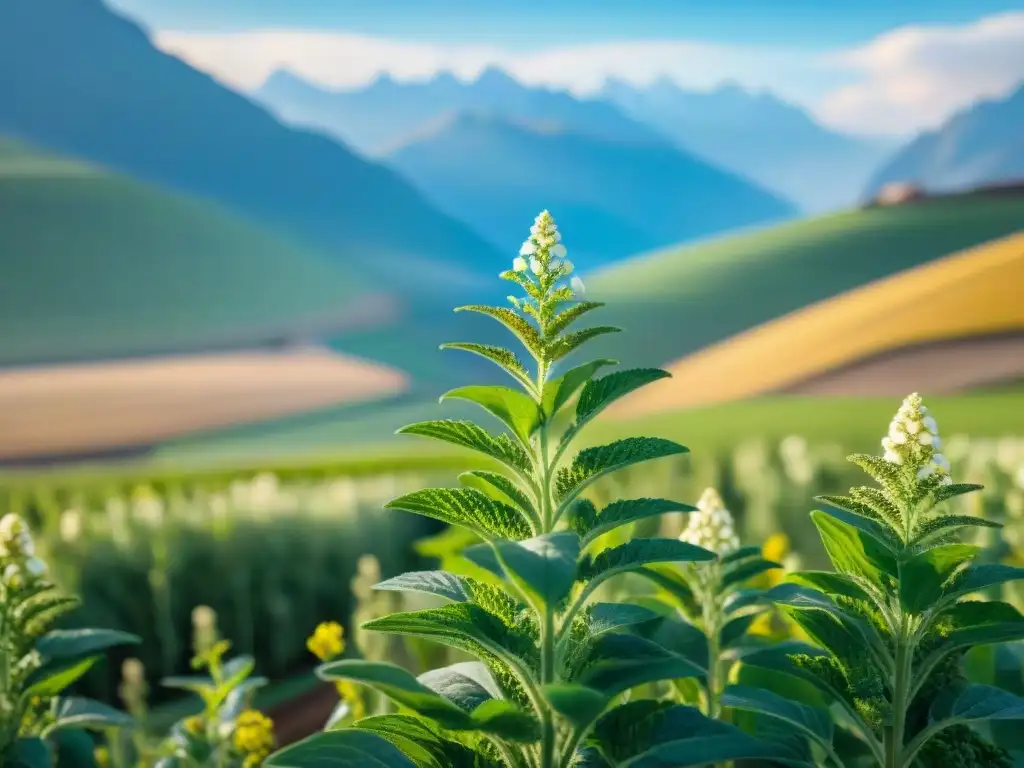 La belleza de los campos de quinua en Perú con beneficios de la quinua peruana