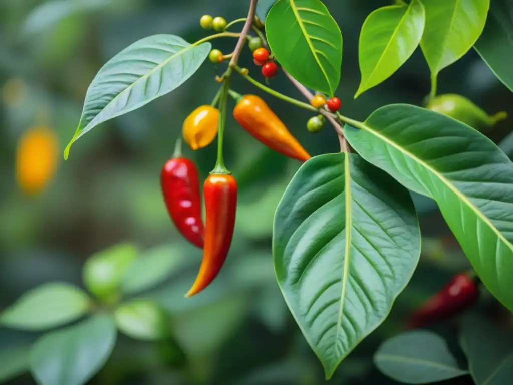 Un bosque amazónico exuberante con plantas de ají charapita, destaca la preservación ají charapita en gastronomía