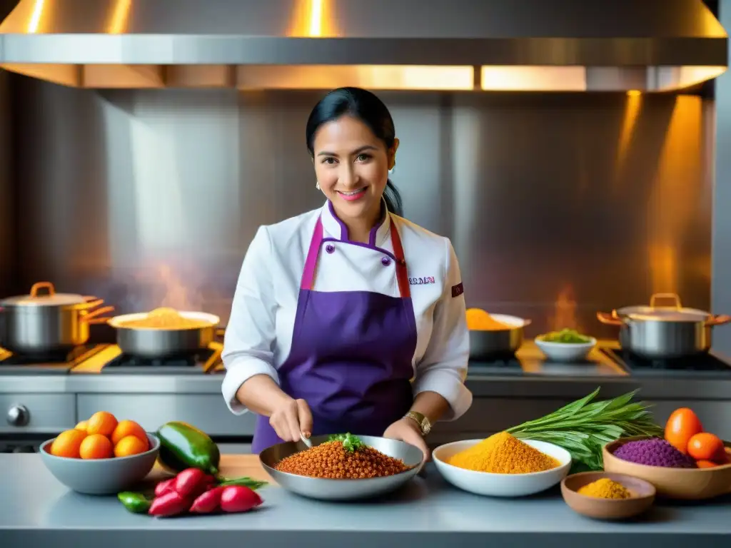 En la bulliciosa cocina peruana, Pía León prepara con pasión platos fusionados con ingredientes autóctonos