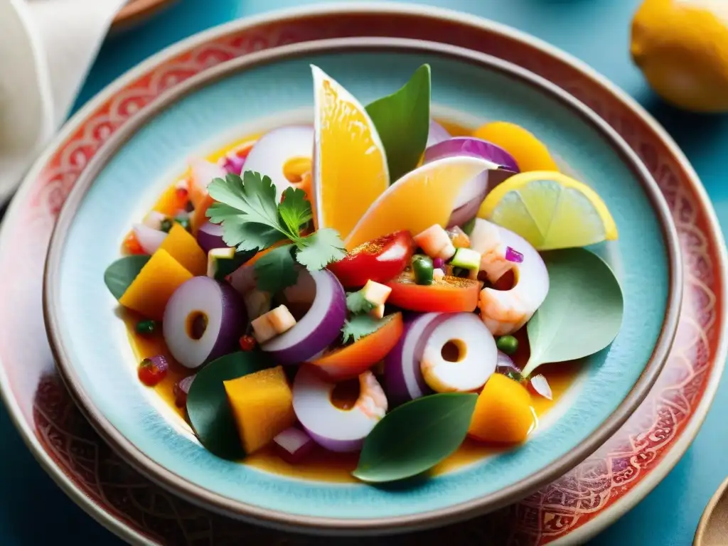 Un ceviche vibrante con ingredientes autóctonos de la gastronomía peruana