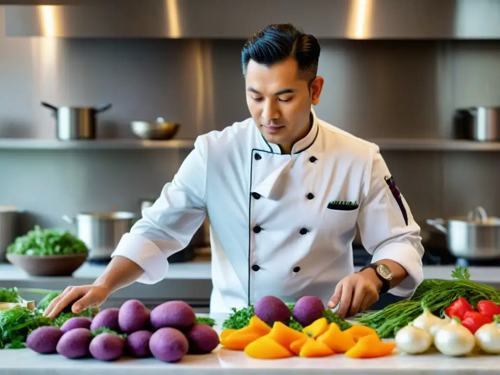 Chef Acurio enseña en su cocina peruana fusión con pasión a alumnos diversos