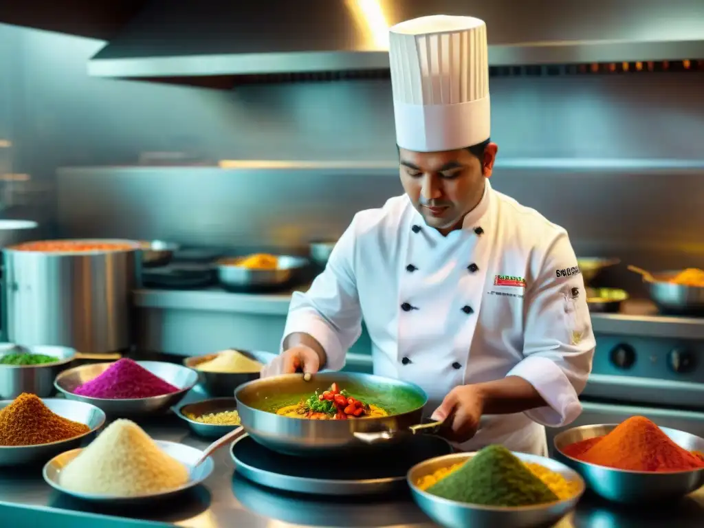 Chef Daniel Manrique lidera el ajetreado ambiente culinario en Segundo Muelle cocina peruana mundial, entre especias y sartenes