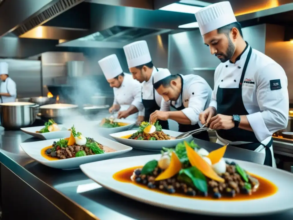 Chef de autor en Lima en acción, creando platos exquisitos en cocinas innovadoras y llenas de vida