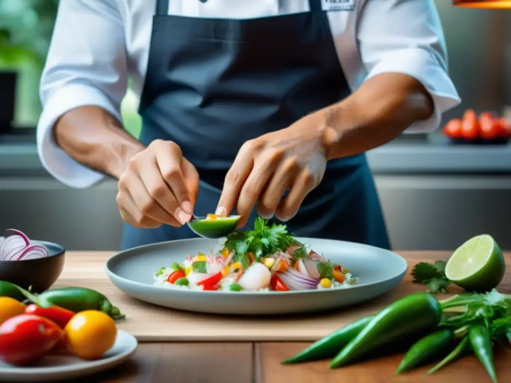 Un chef francés prepara ceviche peruano fusionando ingredientes autóctonos