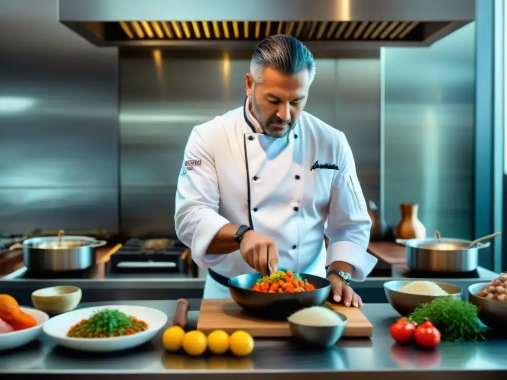 Un chef prepara fusiones de mar y montaña en un taller de cocina