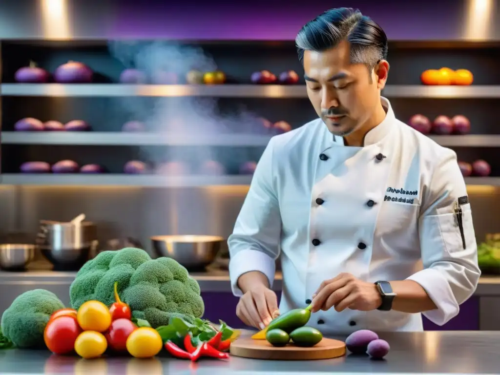 Chef Tsumura fusionando la gastronomía peruana con ingredientes autóctonos en cocina moderna y vibrante