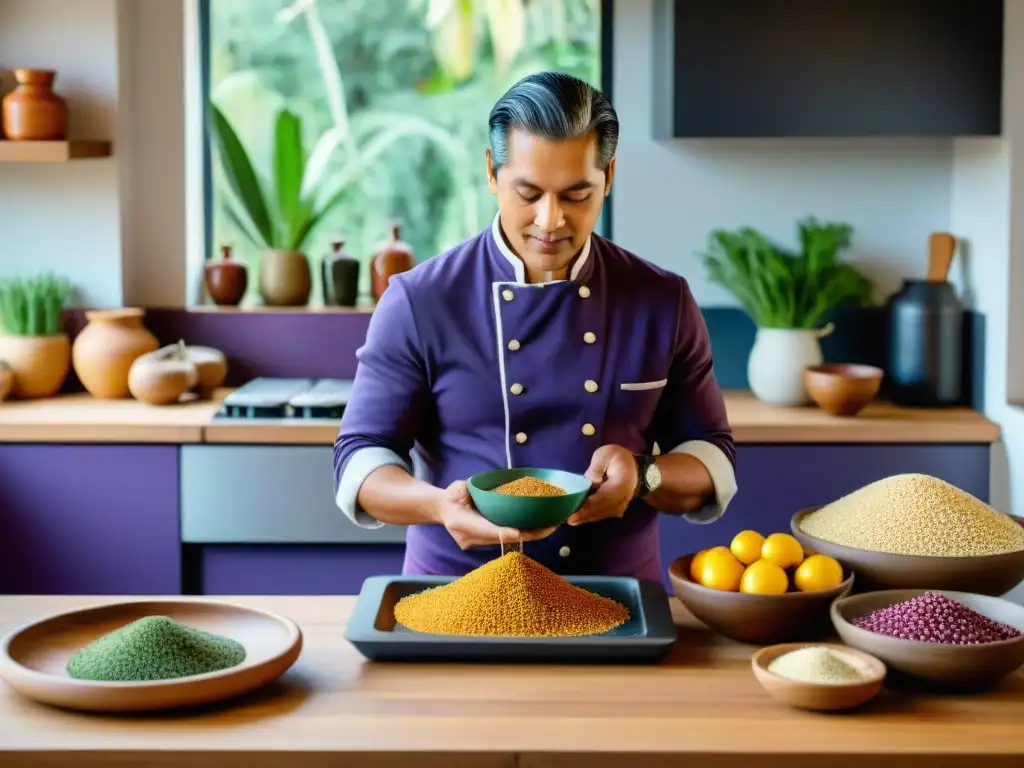 Una chef peruana enseña superalimentos en una cocina tradicional