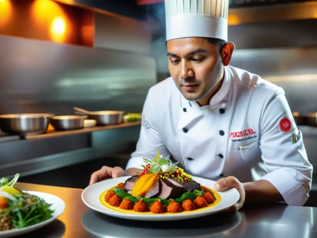 Chef Osterling plato fusión peruana con ingredientes autóctonos en su restaurante de Lima