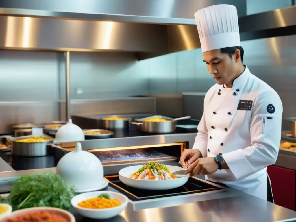 Un chef peruano prepara ceviche en cocina inteligente