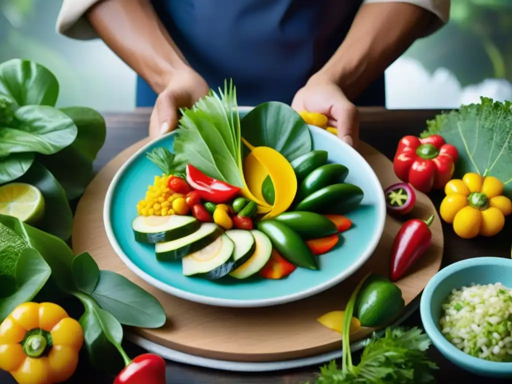 Chef peruano preparando ceviche con ingredientes mágicos de la Amazonía