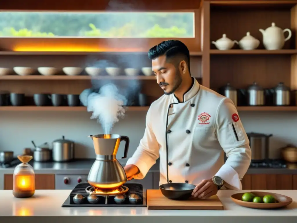 Un chef peruano prepara café en cocina fusión