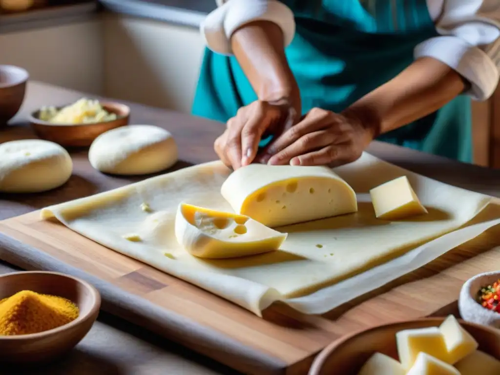 Un chef peruano experto en fusión gastronómica con queso elabora delicados Tequeños