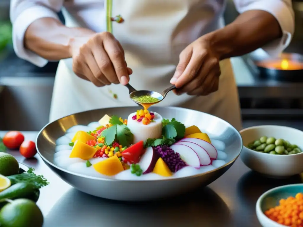 Un chef peruano experto usa hidrocoloides para crear ceviche vibrante