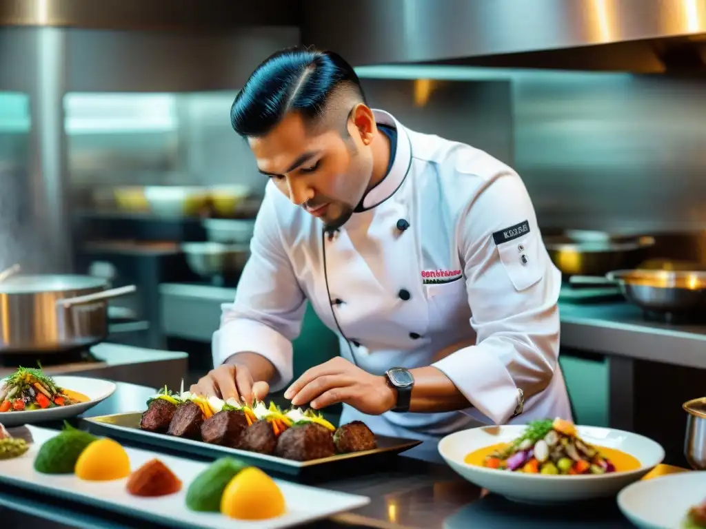 Un chef peruano experto preparando menús degustación en Lima