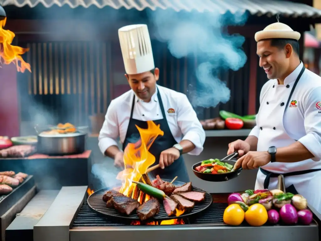 Chef peruano experto en parrilla prepara coloridas recetas Andinas