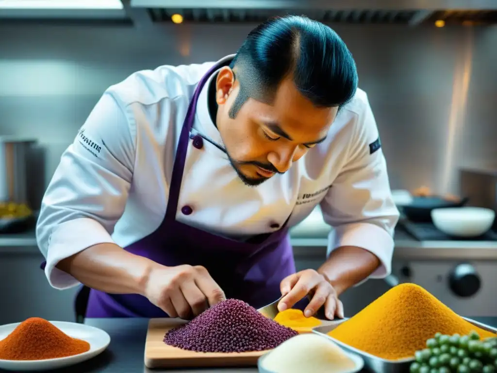 Un chef peruano experto crea platos de cocina molecular con ingredientes autóctonos