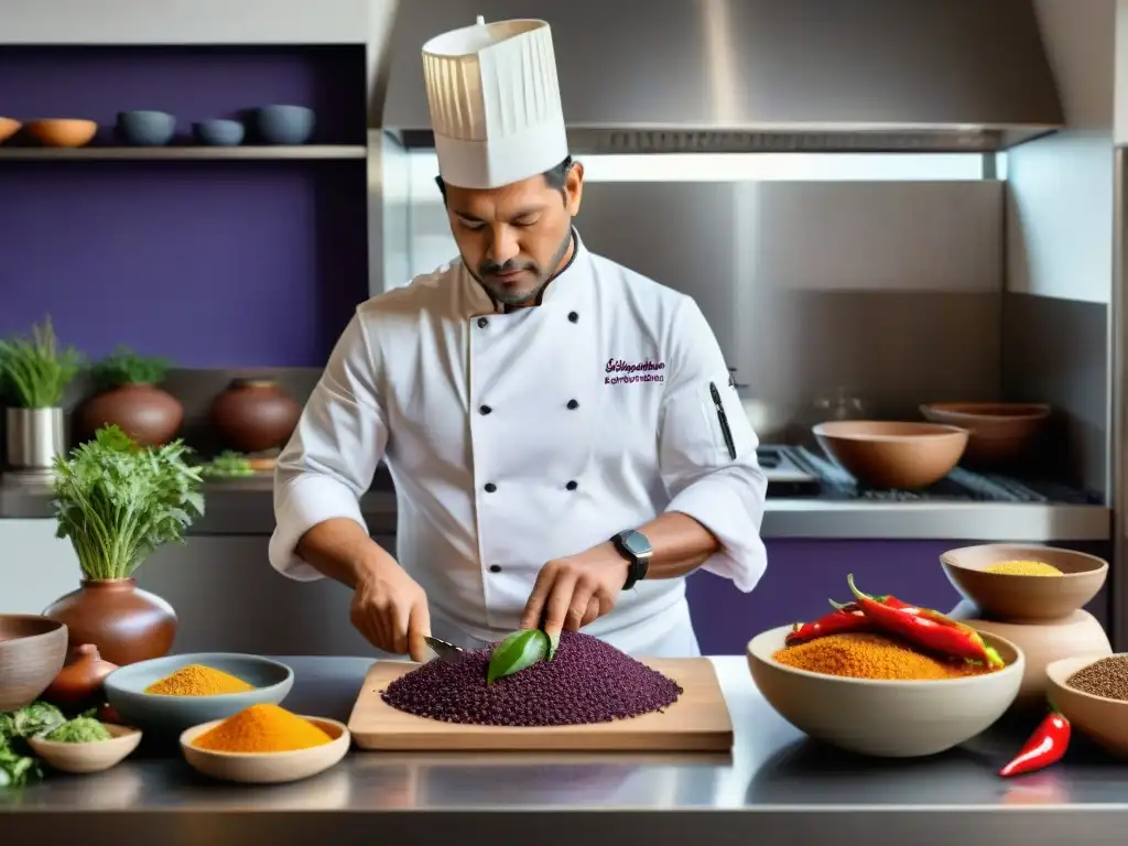 Un chef peruano prepara una exquisita fusión en cocina moderna