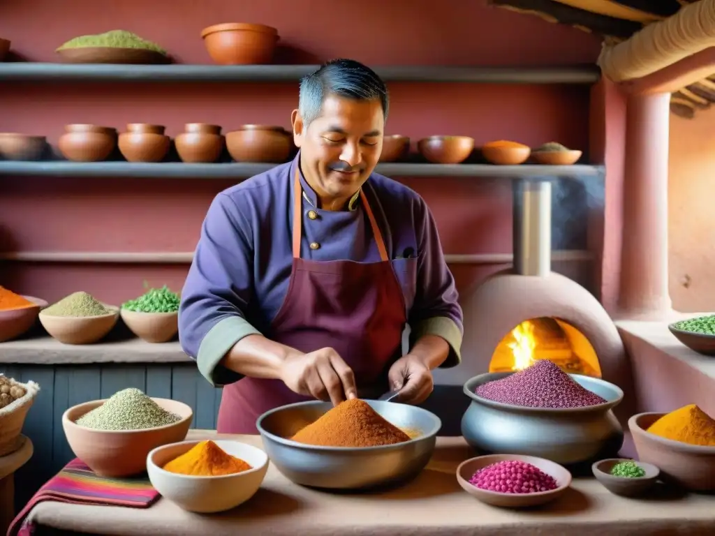 Un chef peruano prepara aji de gallina en Cusco, rodeado de ingredientes andinos