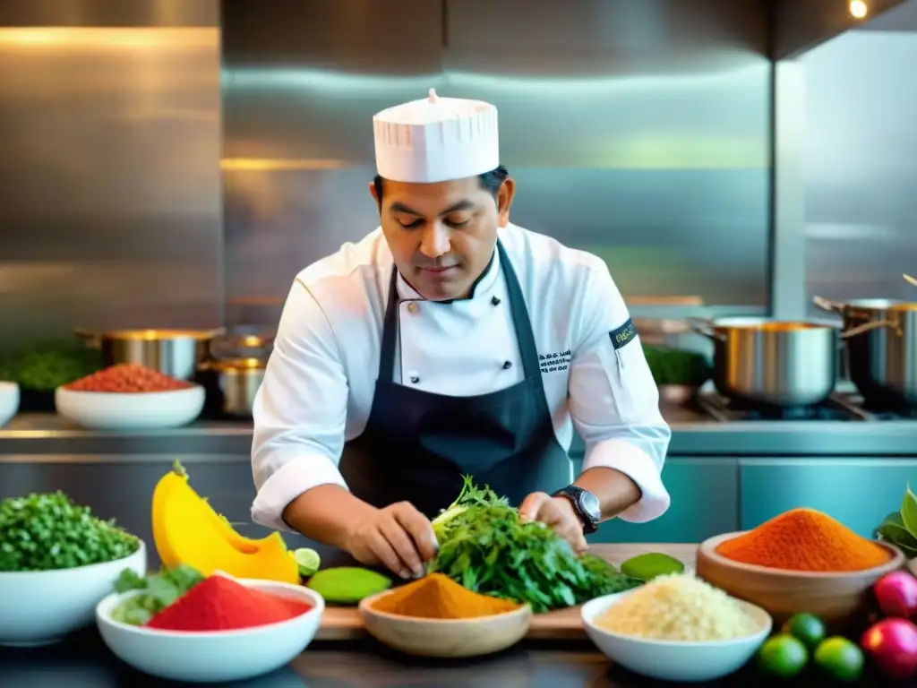 Un chef peruano fusiona ingredientes autóctonos con sabores internacionales en una cocina moderna