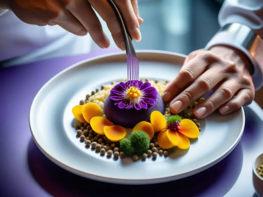 Un chef peruano fusiona ingredientes autóctonos en una cocina molecular, creando una obra de arte culinaria