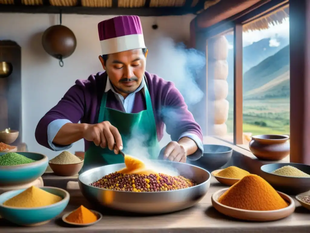 Un chef peruano fusiona ingredientes autóctonos en cocina andina, creando una obra culinaria única