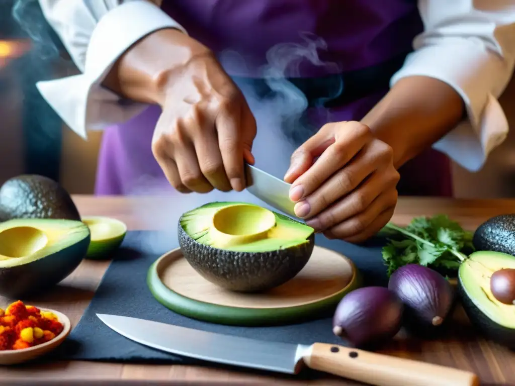 Un chef peruano prepara un plato tradicional con ingredientes autóctonos