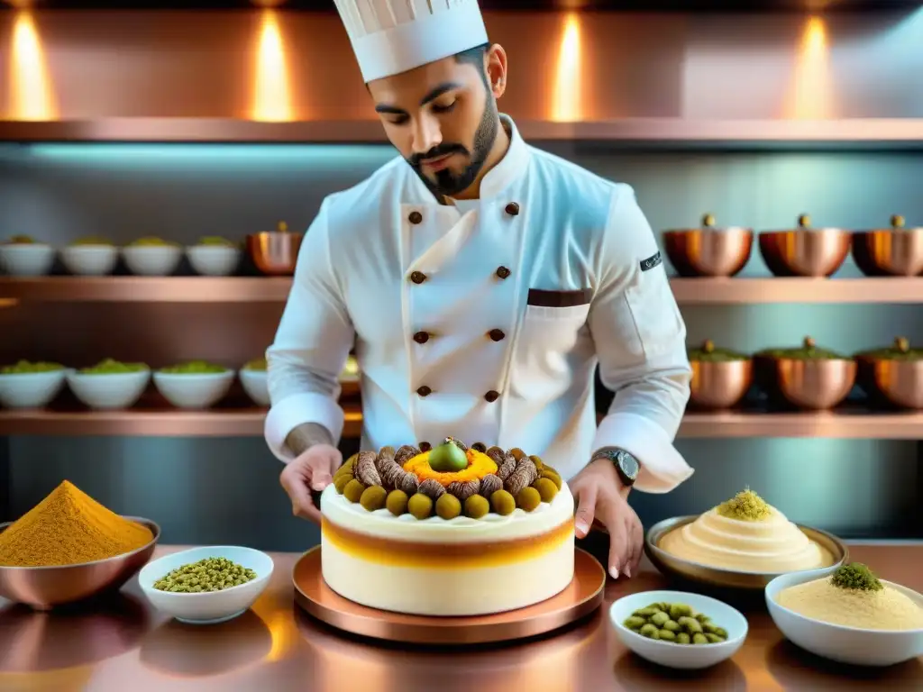 Un chef peruano postres con influencia árabe crea una obra de arte culinaria