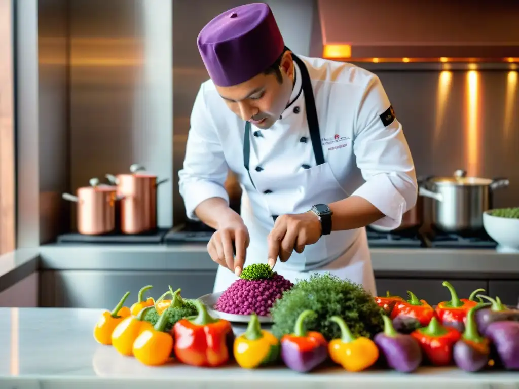 Un chef peruano prepara con precisión un platillo usando la técnica de sous vide