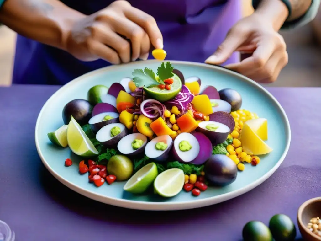 Un chef peruano renombrado crea un ceviche colorido con ingredientes tradicionales