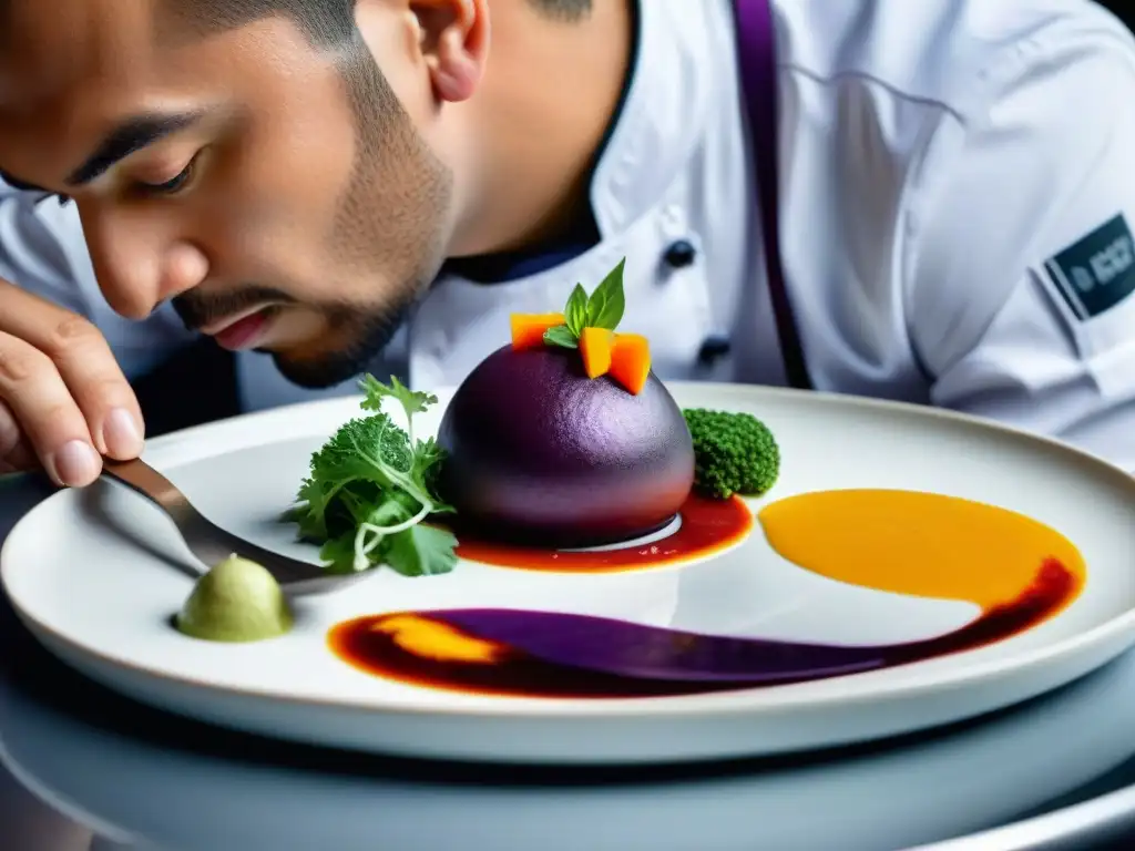 Un chef peruano renombrado crea un plato innovador con purés gourmet, fusionando tradición y vanguardia en gastronomía peruana