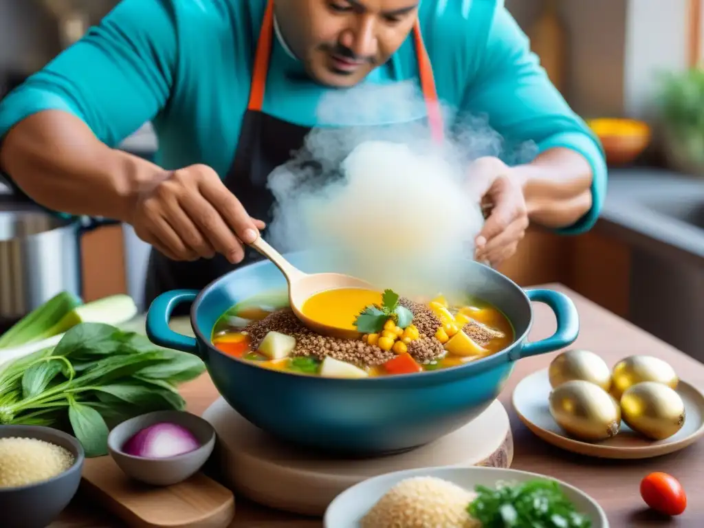 Un chef peruano reinventa sopas con ingredientes autóctonos en una cocina moderna