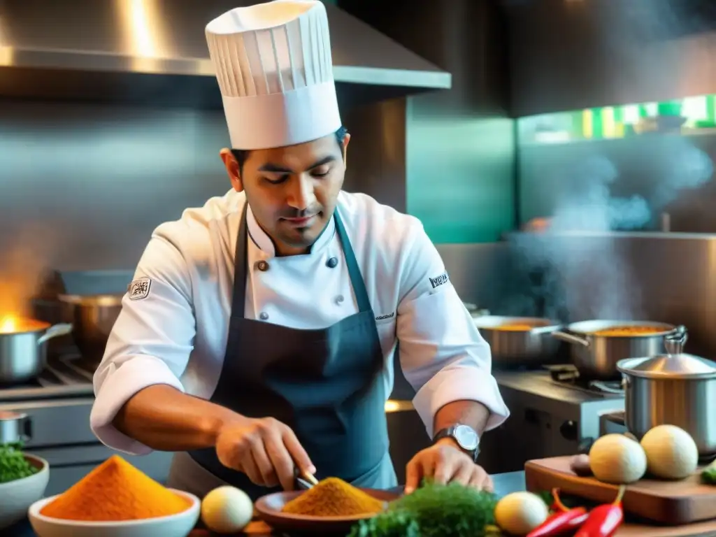 Un chef peruano fusiona técnicas culinarias árabes en una cocina vibrante