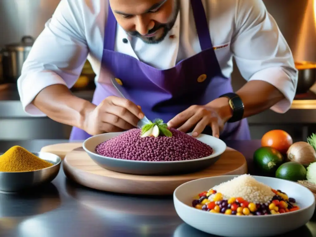 Un chef peruano combina técnicas de fermentación digital en plato tradicional con maíz morado y quinua