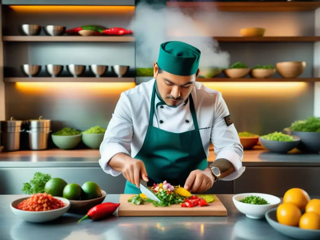 Un chef peruano prepara ceviche fusionando tradición e innovación