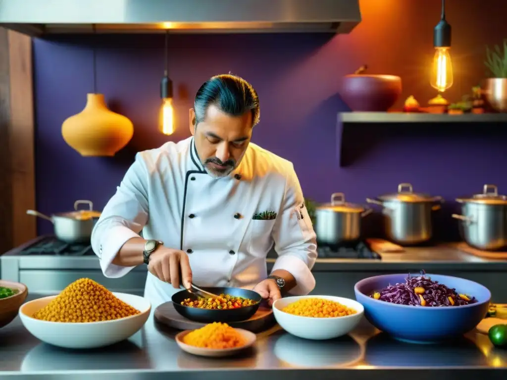 Maestro culinario de Chiclayo prepara platillo tradicional con pasión Chef Héctor Solís prepara plato chiclayano con ingredientes autóctonos en cocina tradicional