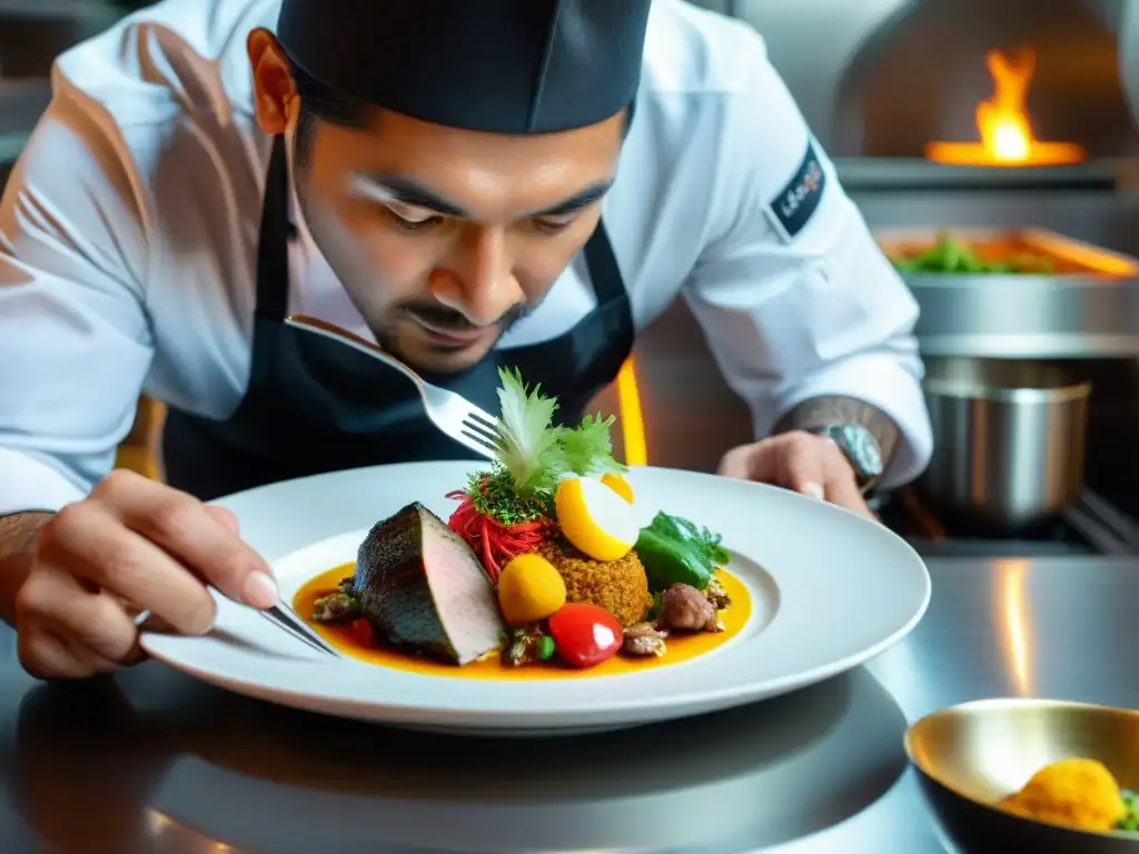 Un chef en Lima plantea un plato innovador en cocina de autor, con ingredientes locales vibrantes