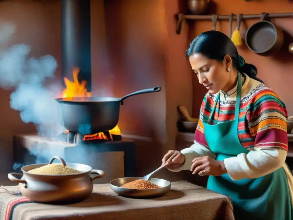 Chef preparando recetas tradicionales cocina peruana en cocina andina del siglo XXI