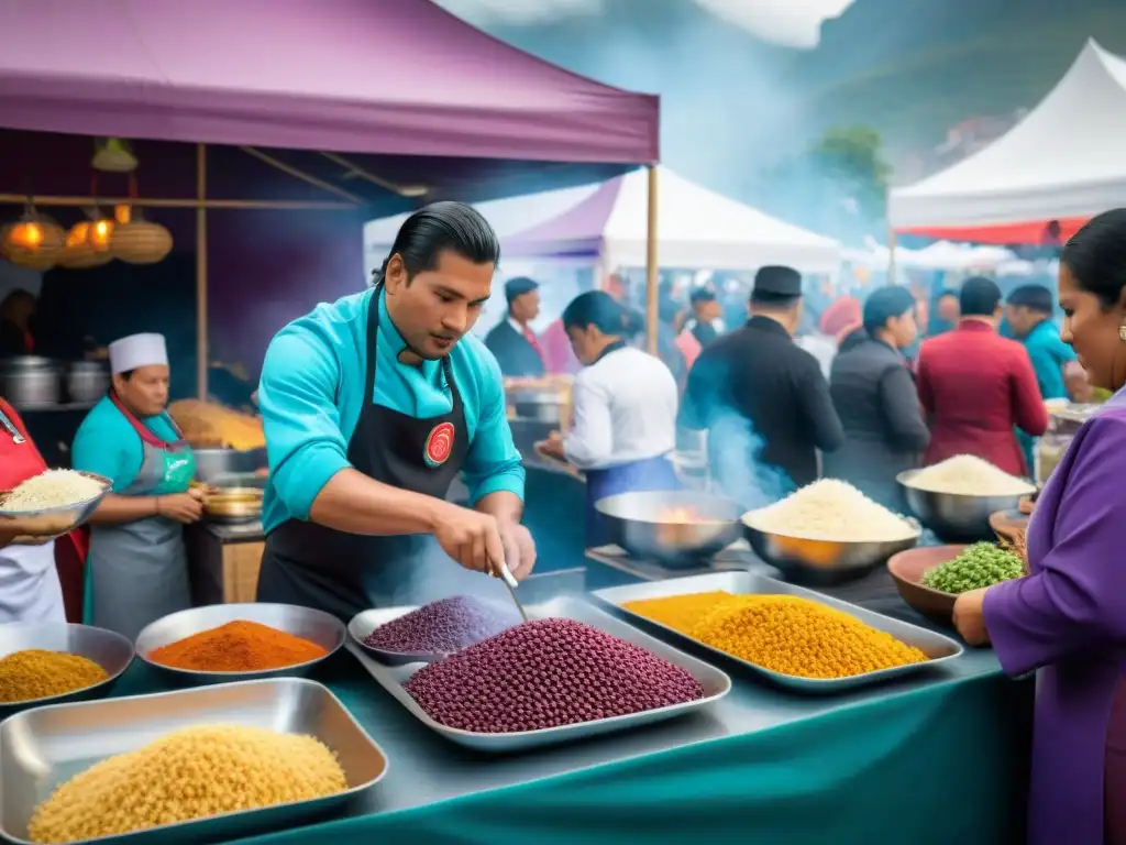 Chefs peruanos preparando platos en Festival Internacional Cocinas Peruanas Autóctonas