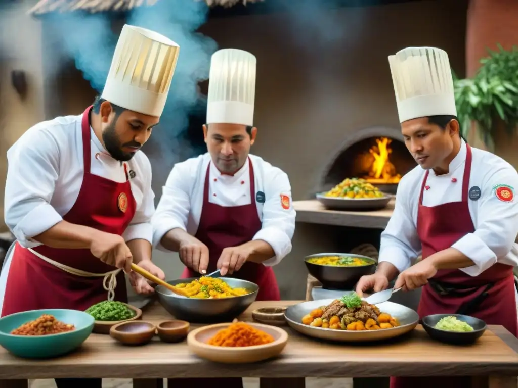 Chefs peruanos preparando platos tradicionales influenciados por la guerra con determinación y creatividad