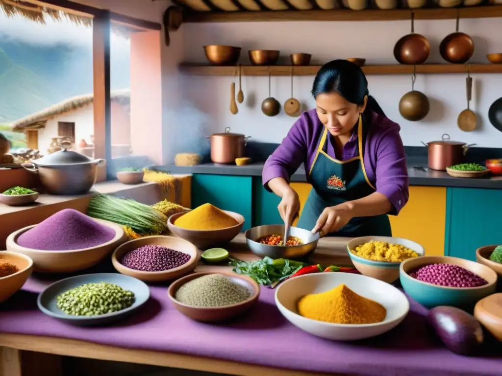 Cocina ancestral peruana: secretos ingredientes en un bullicioso escenario de tradición y color