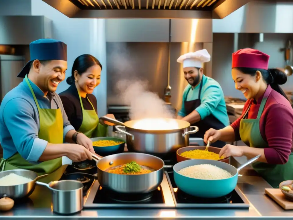 Cocina peruana: chefs de diversas culturas trabajan en armonía, reflejando el impacto de la cocina peruana en migrantes