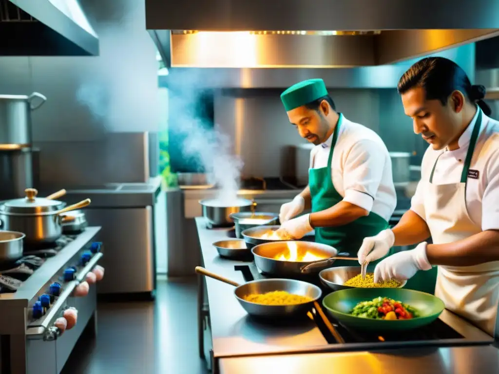 Cocina peruana sostenible: chefs preparando platos con técnicas culinarias sostenibles Perú