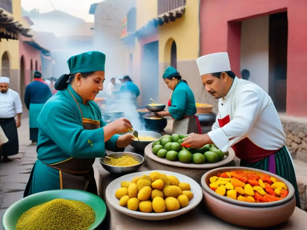 Cocina tradicional en Arequipa con chefs preparando platos icónicos