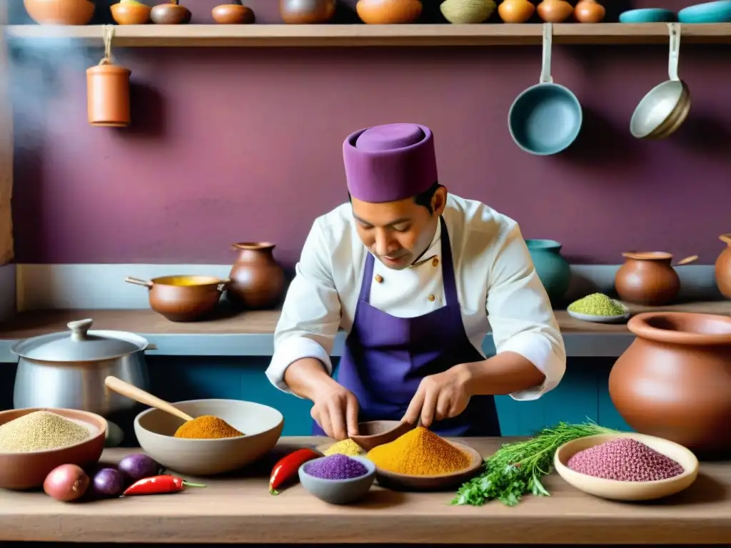 Una cocina tradicional peruana llena de ingredientes autóctonos