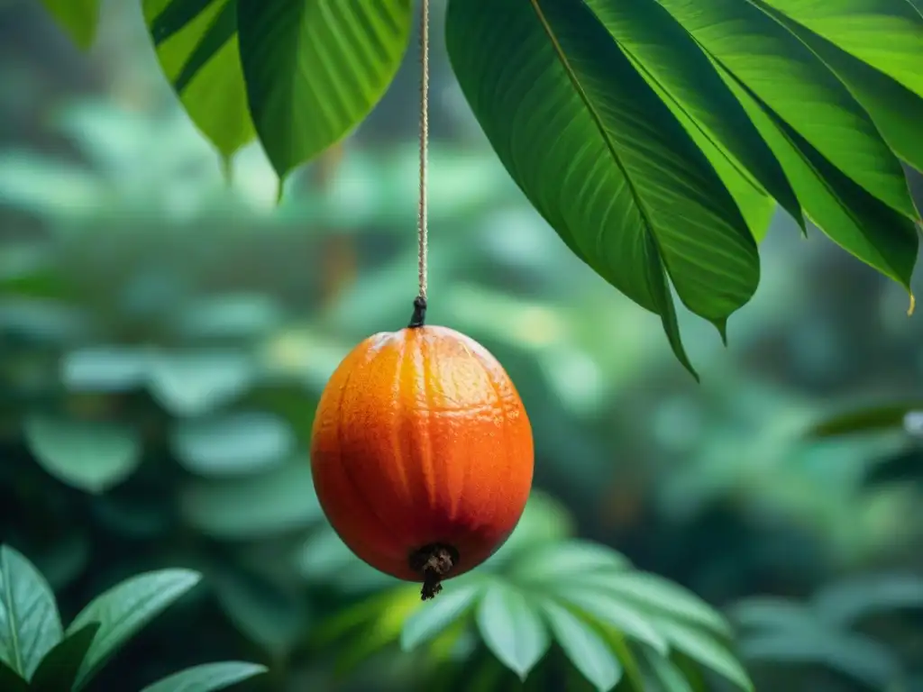 Cocona madura en la exuberante selva amazónica, resaltando los beneficios de este superalimento estrella